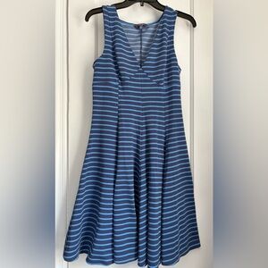 Peter Som Design Nation, Blue Sleeveless, V-neck Blue Striped Dress, size: 10